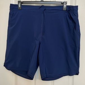 Navy Swim shorts with attached panty.
